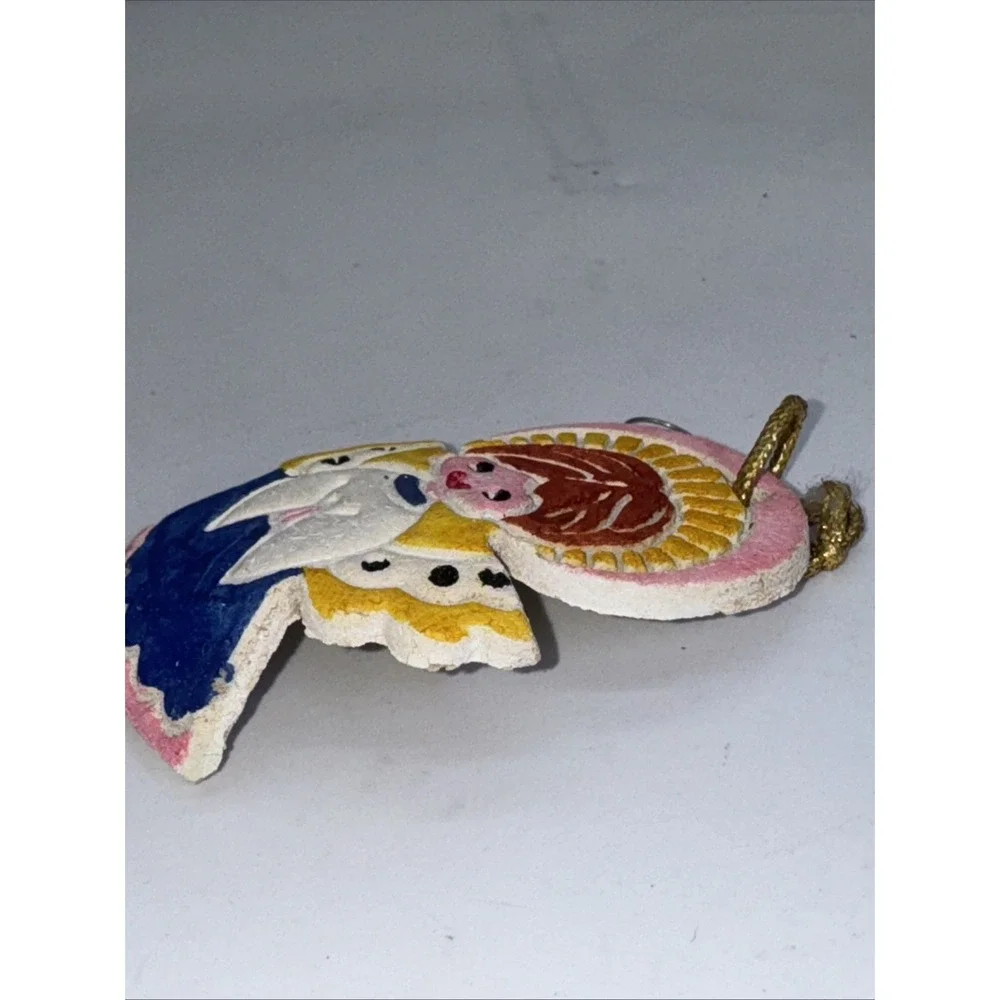 Vintage‎ Ceramic Cookie Handmade Christmas Ornaments 1985s Angel Tree